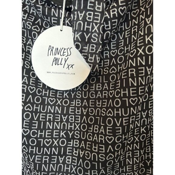 Princess Polly Text Me Dress Womens 10 Black NWT Sexy Mini Sheer Cut Out E-Girl - Picture 11 of 14